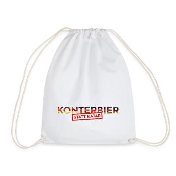 WM Quatar - Konterbier statt Katar (D) - Turnbeutel - Weiß - Vorne