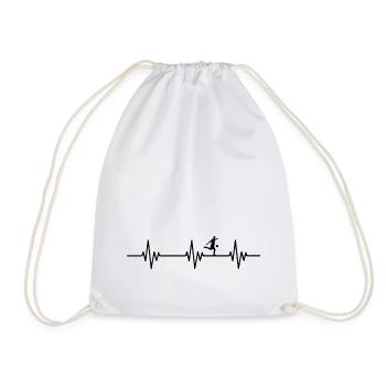 Football Heartbeat - Drawstring Bag - white - Front