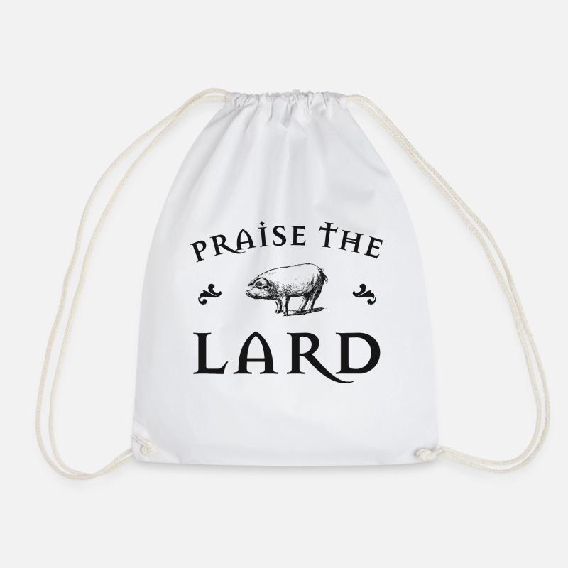 Praise The Lard - Drawstring Bag - white