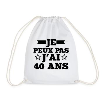 je peux pas j'ai 40 ans - Sac de sport léger - blanc - Devant