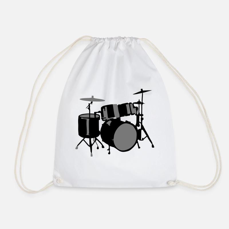 Schlagzeug, Drums - Turnbeutel - Weiß