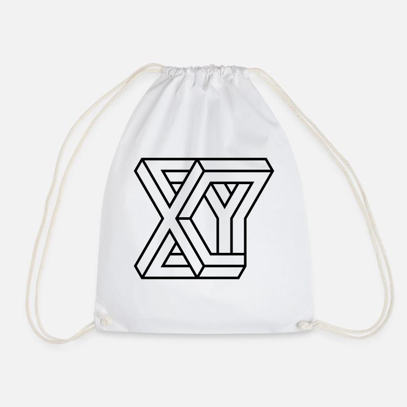 Impossible Figures 76A - Drawstring Bag - white