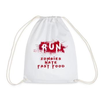Zombies hate Fastfood ZOMBIE - Sac de sport léger - blanc - Devant