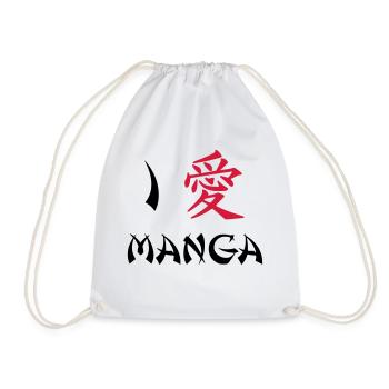 I love manga - Drawstring Bag - white - Front