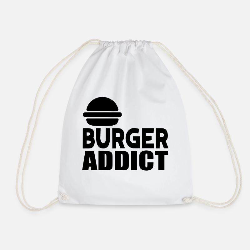 burger süchtig - Turnbeutel - Weiß