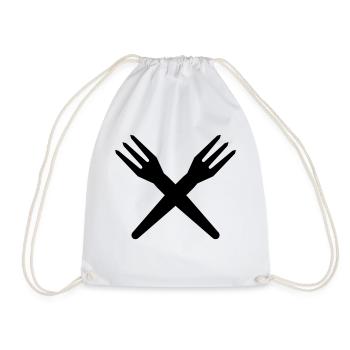 Gekruiste frietvorken. Schort, belgië football - Drawstring Bag - white - Front