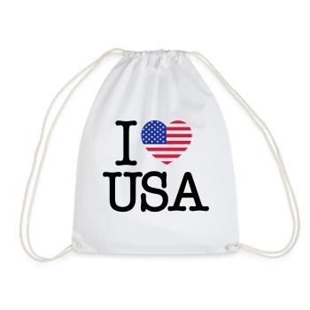 I love USA - Drawstring Bag - white - Front