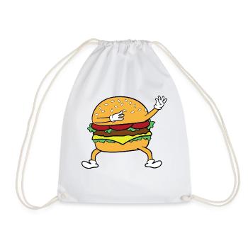 Dabbing Dab Dancing Burger Fast Food Fast Food - Drawstring Bag - white - Front