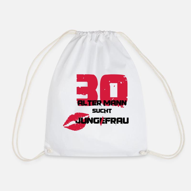 30 and Sweeping - Drawstring Bag - white