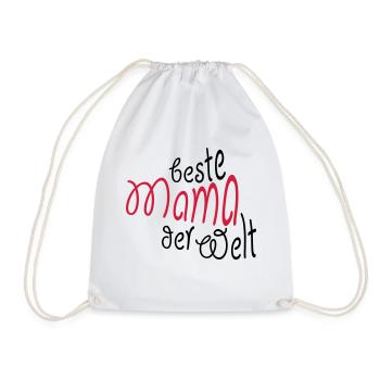 Geschenk für Mama - Beste Mama der Welt - Turnbeutel - Weiß - Vorne