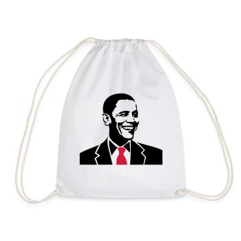 President Obama american usa united - Drawstring Bag - white - Front