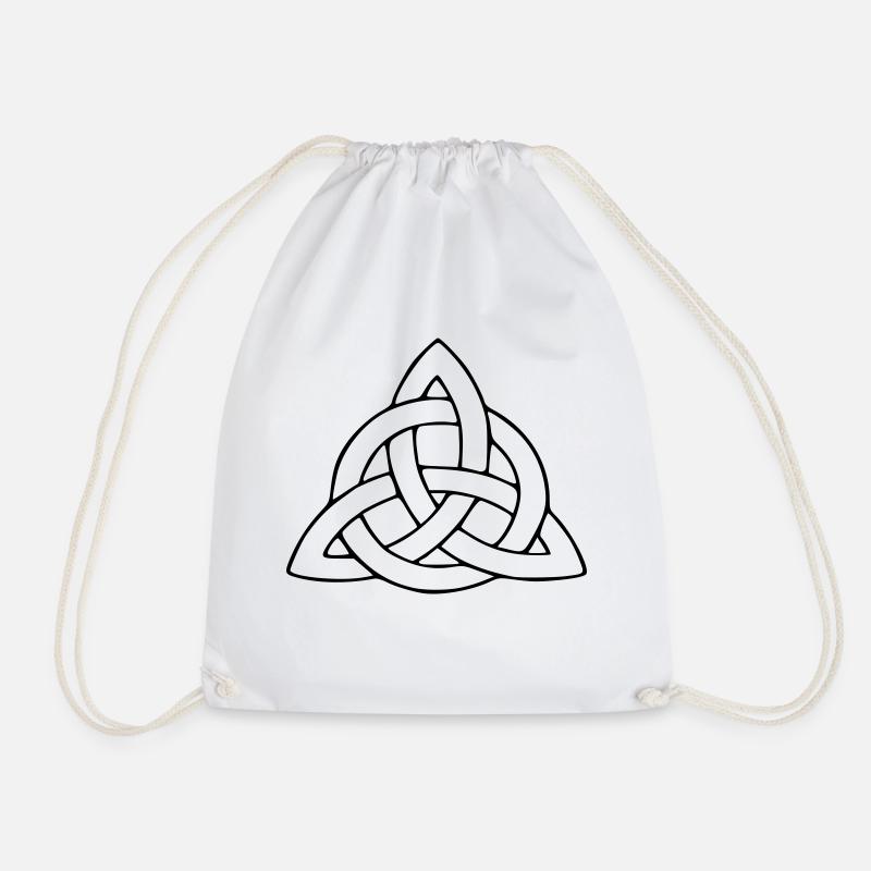 celtic knot - Drawstring Bag - white