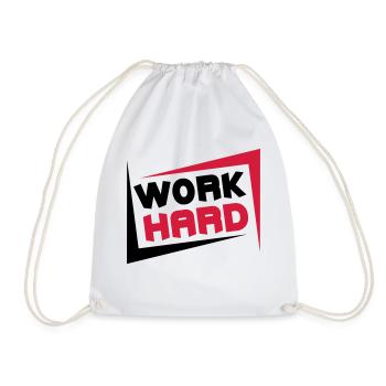 Work Hard - Turnbeutel - Weiß - Vorne