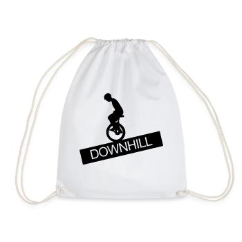 Unicycle, Downhill, A, wheel, unicycle rider,bike - Drawstring Bag - white - Front