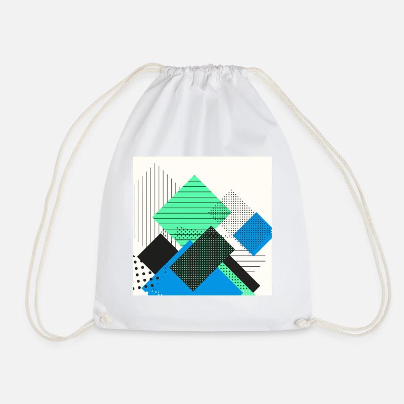 Abstract rectangles pastel - Drawstring Bag - white