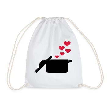 Cooking pot - Drawstring Bag - white - Front