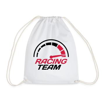 Racing team speedometer quick lawn - Drawstring Bag - white - Front