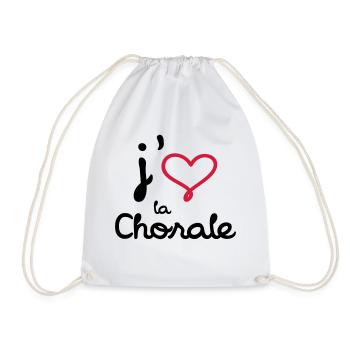 J'aime la Chorale - Drawstring Bag - white - Front