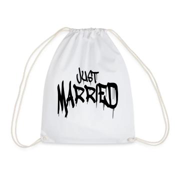 Graffiti Just married Logo lustig - Sac de sport léger - blanc - Devant