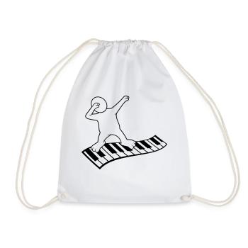 piano dab dabbing musique danse clavier piano ta - Sac de sport léger - blanc - Devant
