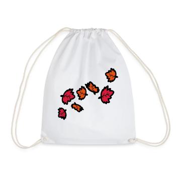 Autumn maple leaves - Drawstring Bag - white - Front