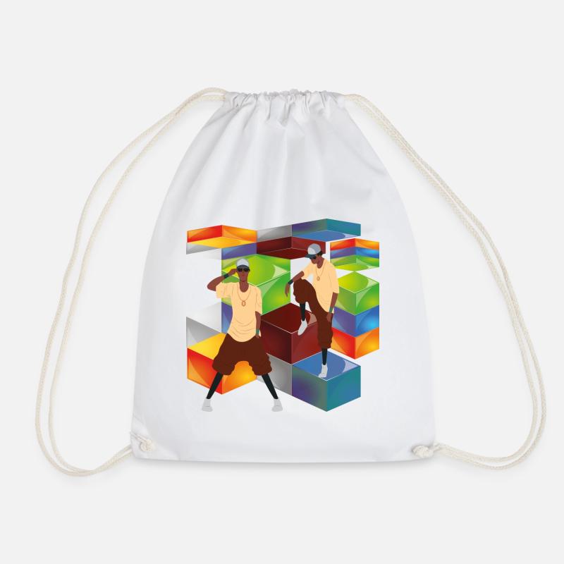 hip hop - Drawstring Bag - white