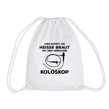 Ärztin Sprüche lustig Koloskop Endoskopie Geschenk - Turnbeutel - Weiß - Vorne