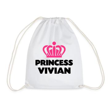 Princess vivian name thing crown - Drawstring Bag - white - Front
