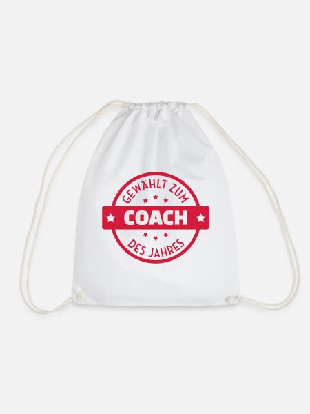 Coach / Coaching / Trainer / Sport - Turnbeutel - Weiß