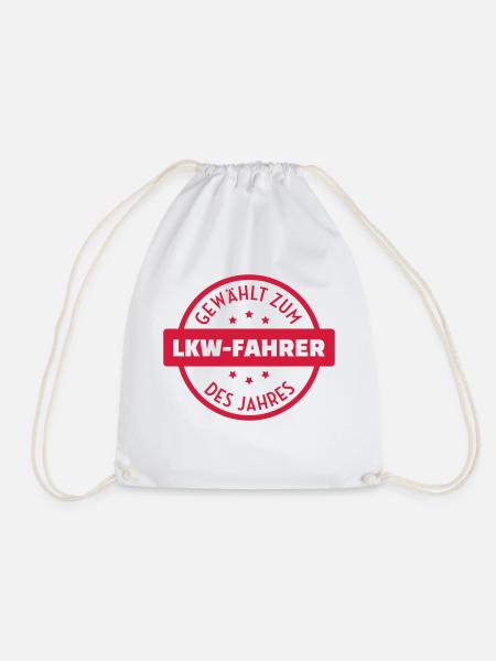 LKW Fahrer / LKW-Fahrer / LKW / Fernfahrer - Turnbeutel - Weiß