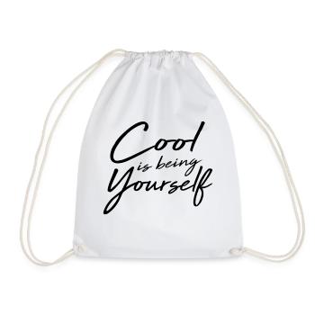 Cool Is Being Yourself - Drawstring Bag - white - Front