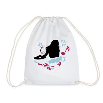 female DJ - Drawstring Bag - white - Front