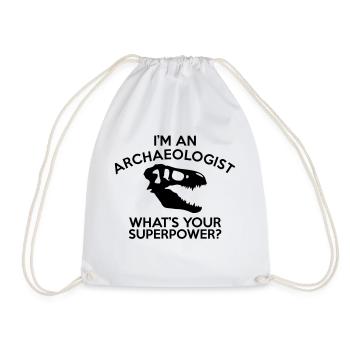 ARCHAEOLOGIST SUPERPOWER - Drawstring Bag - white - Front