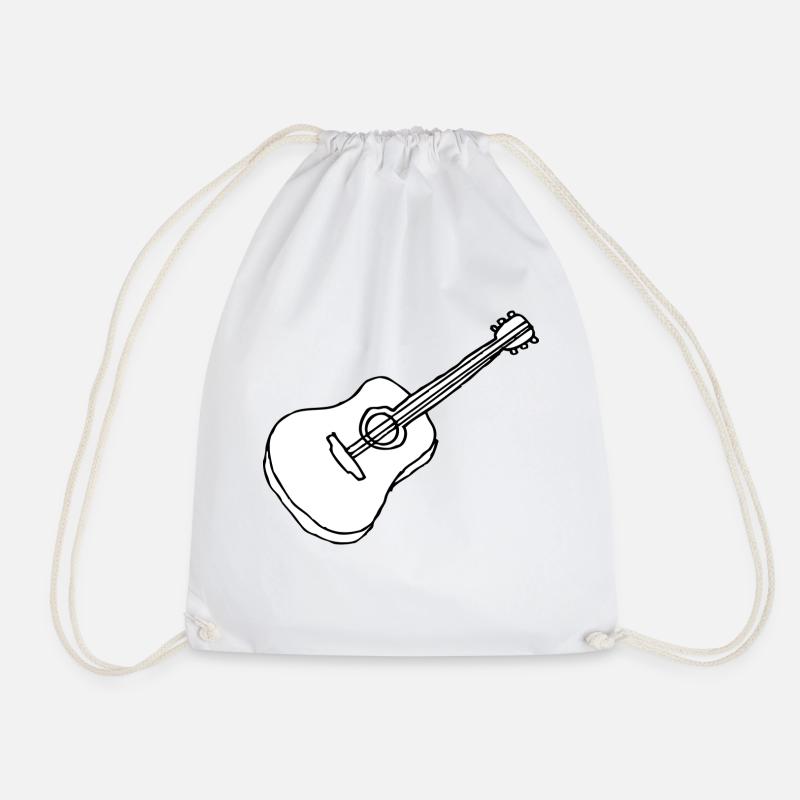 Gitarre - Turnbeutel - Weiß
