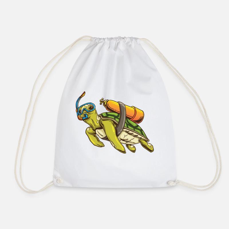 Turtle Scuba Diver - Turnbeutel - Weiß