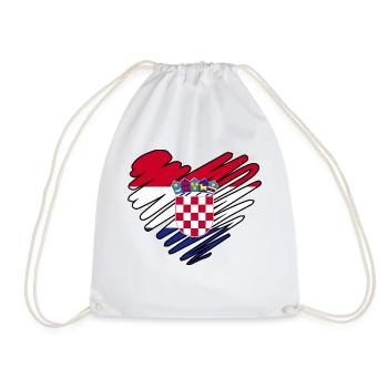 Croatia heart by The Manzanita's - Drawstring Bag - white - Front