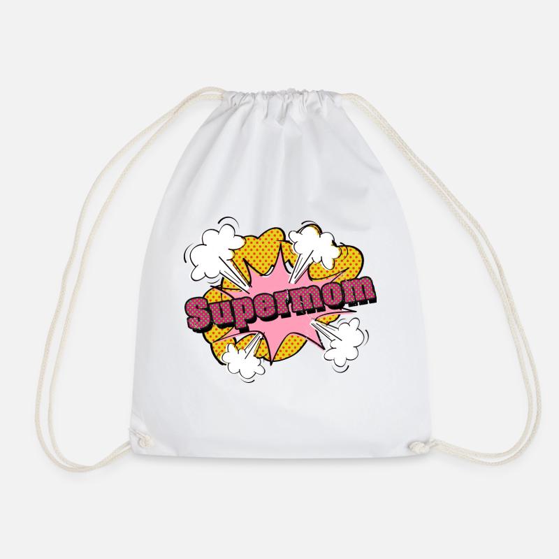 Supermom - Drawstring Bag - white