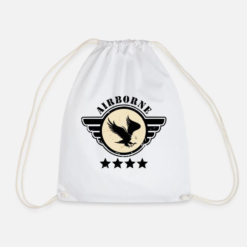 Airborne - Drawstring Bag - white