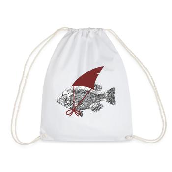 Fish with shark fin - Drawstring Bag - white - Front