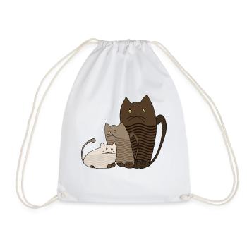 Katzen - Turnbeutel - Weiß - Vorne