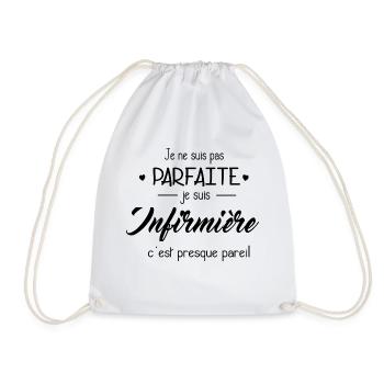 teeshirt infirmiere, teeshirt humoristique - Sac de sport léger - blanc - Devant