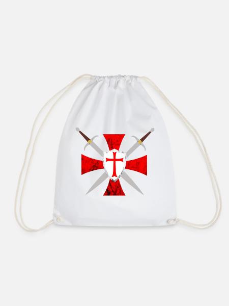 Tempelritter Kreuz Ritter Schild Templerkreuz Ritt - Turnbeutel - Weiß