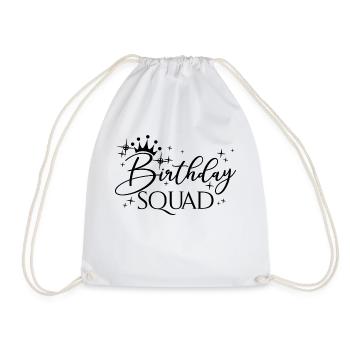 Birthday Squad Matching Group Birthday Party Gift - Drawstring Bag - white - Front