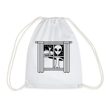Fenêtre OVNI extraterrestre la nuit - Sac de sport léger - blanc - Devant
