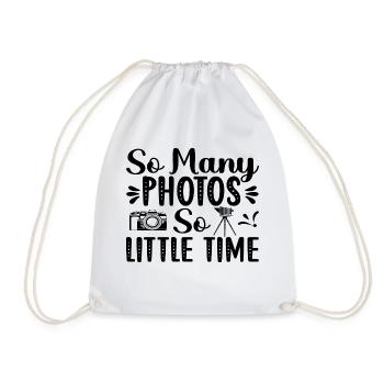 So Many Photos So Little Time - Drawstring Bag - white - Front
