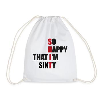 60 - Drawstring Bag - white - Front