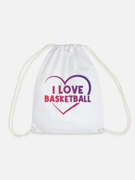 Ich liebe Basketball Herz - Turnbeutel - Weiß