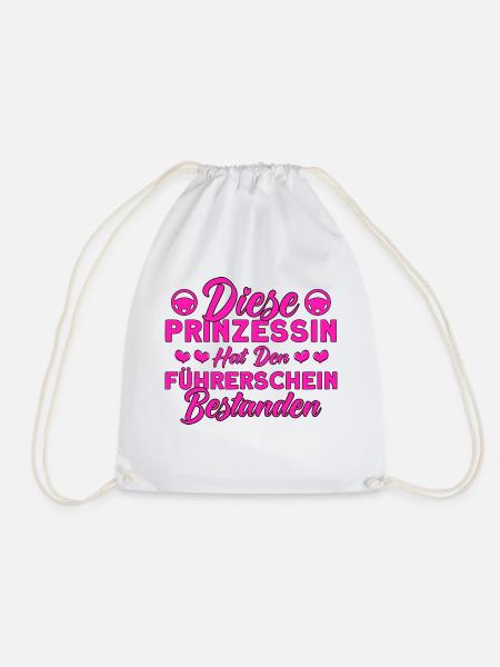 Fahranfänger Fahrprüfung Fahrschüler Geschenk - Turnbeutel - Weiß