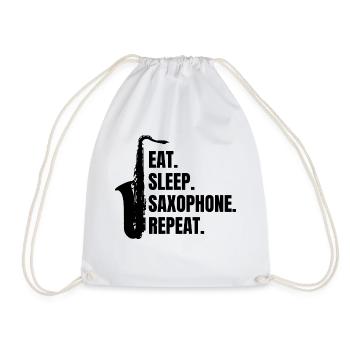 Saxophone Music Saxophonist Instrument Saxophone - Drawstring Bag - white - Front