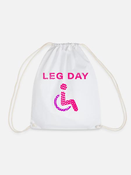 Leg Day Polka Dots - Turnbeutel - Weiß